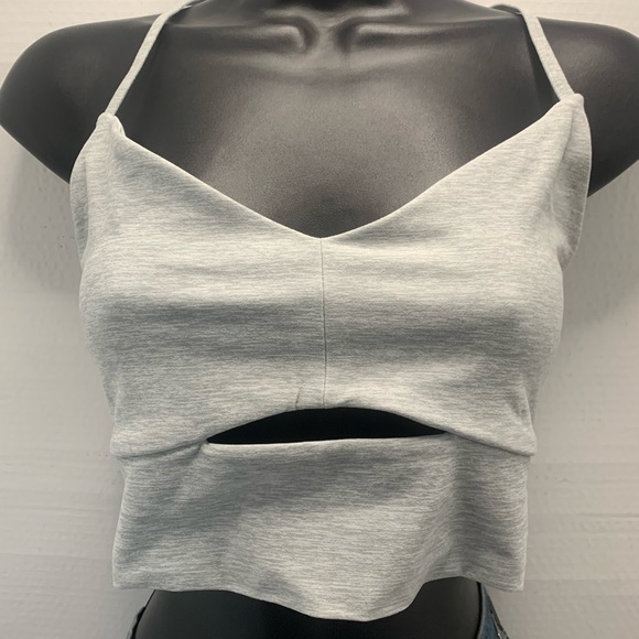 ALO YOGA | Alosoft Highlight Bra Size M Tank Athletic Color Heather Grey - Picture 6 of 12